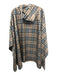 Burberry Beige Print Polyester Novacheck Hood Open Sleeve Poncho Beige Print / One Size