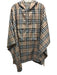 Burberry Beige Print Polyester Novacheck Hood Open Sleeve Poncho Beige Print / One Size