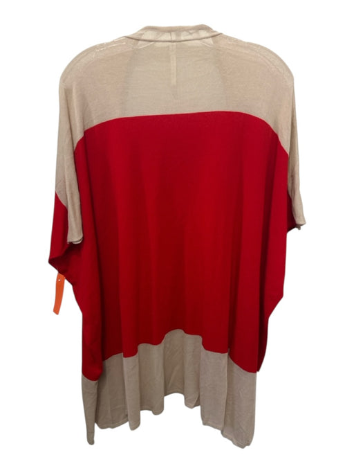 Pier Antonio Gaspari Size 42 Beige & Red Viscose Blend Knit Color Block Jacket Beige & Red / 42
