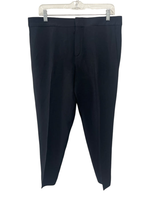Chloe Size 42 Black Acetate Blend Trouser Hook & Zip Fly Tapered Pants Black / 42