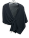 St John Black Wool Blend Satin Fabric Block pocket Wrap scarf Black / M/L