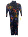 Fuzzi Size M Black, Purple, Red Polyamide 1/2 Sleeve Floral Print Midi Dress Black, Purple, Red / M