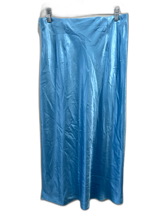 Vince Size L Blue Acetate Elastic Waist Side Zip Maxi Skirt Blue / L