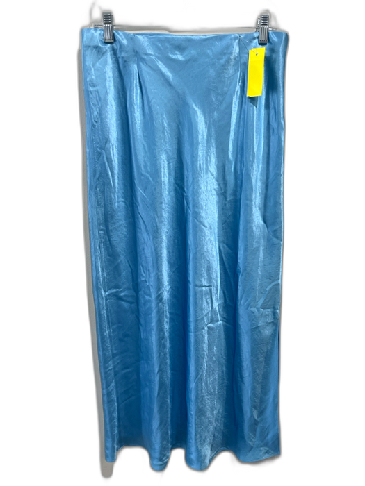 Vince Size L Blue Acetate Elastic Waist Side Zip Maxi Skirt Blue / L