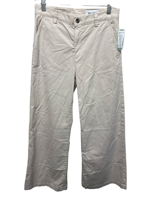 AG Adriano Goldschmied Size 25 Khaki Beige Cotton Blend Trouser Pocketed Pants Khaki Beige / 25