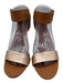 Pedro Garcia Shoe Size 38.5 Tan & Gold Leather Upper Metallic Accent Sandals Tan & Gold / 38.5