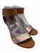 Pedro Garcia Shoe Size 38.5 Tan & Gold Leather Upper Metallic Accent Sandals Tan & Gold / 38.5