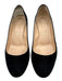 Christian Louboutin Shoe Size 38.5 Black Leather Upper Suede Block Heel Pumps Black / 38.5