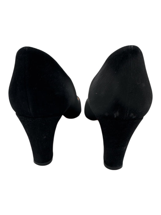 Christian Louboutin Shoe Size 38.5 Black Leather Upper Suede Block Heel Pumps Black / 38.5
