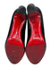 Christian Louboutin Shoe Size 38.5 Black Leather Upper Suede Block Heel Pumps Black / 38.5