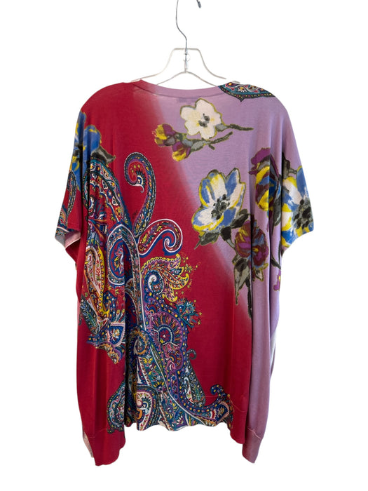 Etro Size S Multi V Neck Batwing Paisley Knit Top Multi / S
