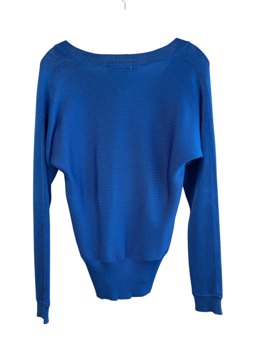Ralph Lauren Size M Blue Silk Knit Semi Sheer V Neck Long Sleeve Sweater Blue / M