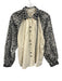 Roller Rabbit Size M White & Black Cotton Long Sleeve Button Up Top White & Black / M
