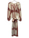 Johanne Ortiz Size 8 White & Orange Cotton Long Sleeve Embroidered Tunic Dress White & Orange / 8