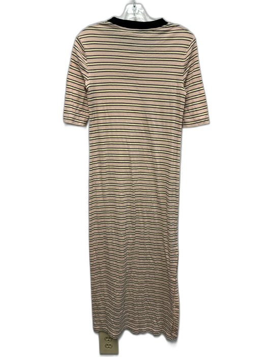 Rosetta Getty Size M Pink, Yellow, White Cotton Short Sleeve Striped Maxi Dress Pink, Yellow, White / M