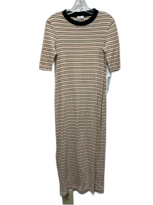 Rosetta Getty Size M Pink, Yellow, White Cotton Short Sleeve Striped Maxi Dress Pink, Yellow, White / M