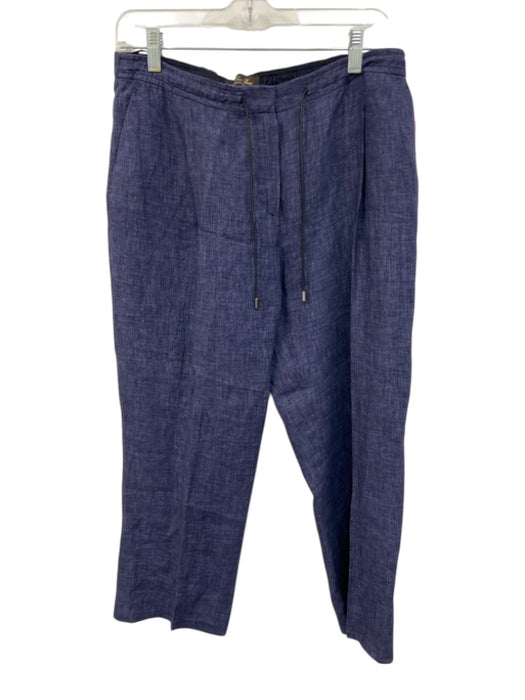 Loro Piana Size 46 Blue Linen Flax Straight Leg TrouserPants Blue / 46