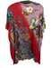 Etro Size Small Red, Blue, Yellow Silk Cap Sleeve Floral Paisley V Neck Sweater Red, Blue, Yellow / Small