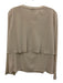 Brunello Cucinelli Size XL Cream Beige Silk Blend Long Sleeve Layered Detail Top Cream Beige / XL