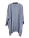 Eskandar Size 1 Blue & White Linen Plaid Long Sleeve Button Front Pocketed Dress Blue & White / 1