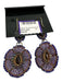 Purple & Brown Beaded Oval Dangle Fish Hook Earrings Purple & Brown