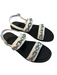 Coach Shoe Size 8 Silver & White Leather Silver Hardware Logo chain Flats Shoes Silver & White / 8