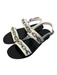 Coach Shoe Size 8 Silver & White Leather Silver Hardware Logo chain Flats Shoes Silver & White / 8