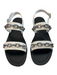 Coach Shoe Size 8 Silver & White Leather Silver Hardware Logo chain Flats Shoes Silver & White / 8