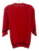 Sonia Rykiel Size Medium Red & Black Wool Blend Half Sleeve Mesh Detail Top Red & Black / Medium