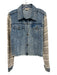 Ramy Brook Size Est M Light Wash & Beige Cotton Denim Button Front Jacket Light Wash & Beige / Est M