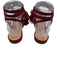 Chloe Shoe Size 38 Burgundy Red Leather Suede Ankle Wrap Cut Out Tassel Sandals Burgundy Red / 38