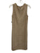St John Size 6 Beige & Gold Wool Blend Sleeveless Metallic Thread Midi Dress Beige & Gold / 6