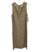St John Size 6 Beige & Gold Wool Blend Sleeveless Metallic Thread Midi Dress Beige & Gold / 6