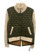 Veronica Beard Size S Green & White Polyester Cable Knit Detail Quilted Jacket Green & White / S