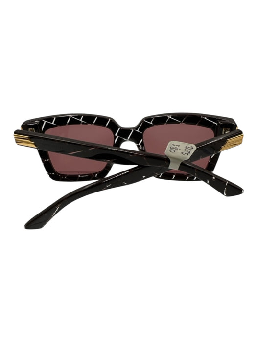 Bottega Veneta Purple & Clear Acetate Gold hardware check Square Sunglasses Purple & Clear