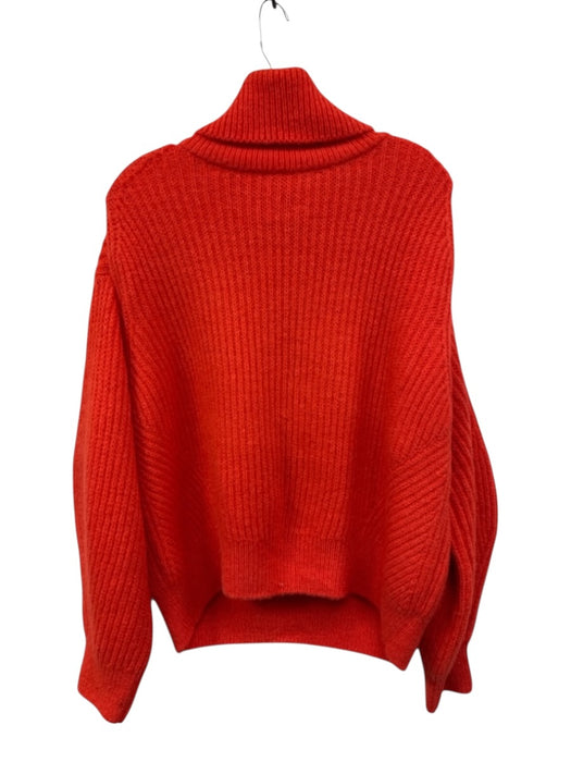 Closed Size XS Orange Red Alpaca & Nylon Turtleneck Rib Knit Sweater Orange Red / XS