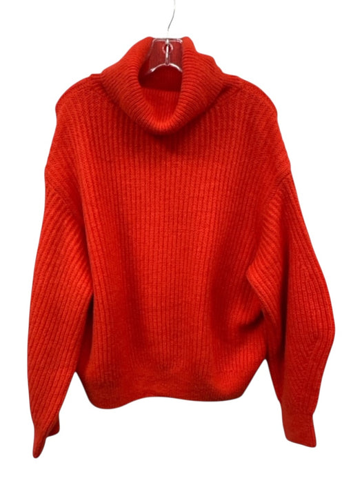 Closed Size XS Orange Red Alpaca & Nylon Turtleneck Rib Knit Sweater Orange Red / XS