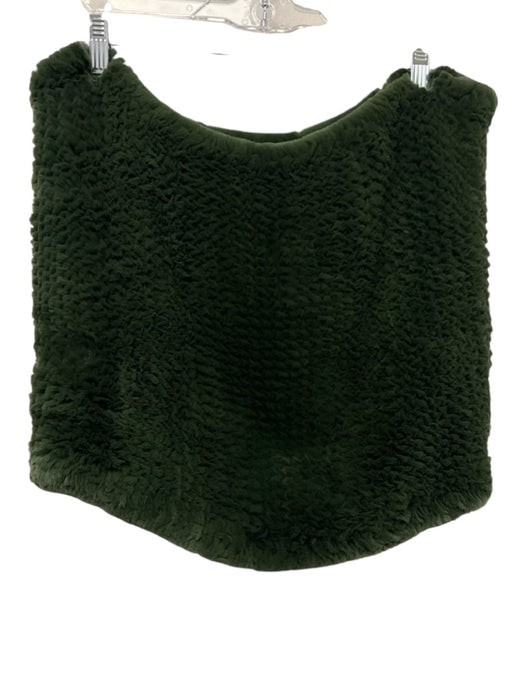 Trilogy Green Rabbit Fur Dyed Infinity scarf Green / One Size