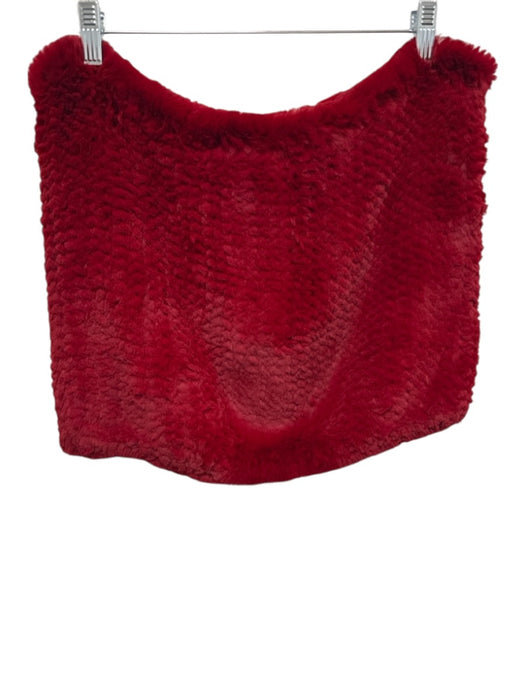 Trilogy Red Rabbit Fur Dyed Infinity scarf Red / One Size