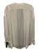 Loro Piana Size M Cream White & Black Silk Long Sleeve Stripe 1/2 Button Top Cream White & Black / M