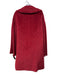 MaxMara Size 8 Red Alpaca & Wool Buttons Oversize Collar Fuzzy Coat Red / 8