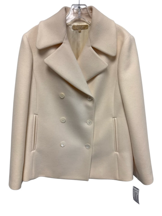 Michael Kors Size 8 Cream White Virgin Wool Double Breast Pockets Jacket Cream White / 8