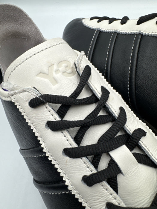 Y-3 Adidas Shoe Size 9 Black & White Leather Lace Up Low Top Sneakers