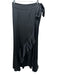 Emily McCarthy Size XS Black Polyester Satin Waist tie Faux Wrap Maxi Skirt Black / XS