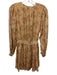 Vanessa Bruno Size 34 Beige, Pink, Gold Viscose & Silk Long Sleeve Mini Dress Beige, Pink, Gold / 34