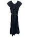 Mille Resort & Travel Size S Black Viscose & Cotton Ruffle Cap Sleeve Midi Dress Black / S