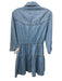 Ba&sh Size XS Light Wash Cotton Blend Long Sleeve Snaps Pockets Collar Dress Light Wash / XS
