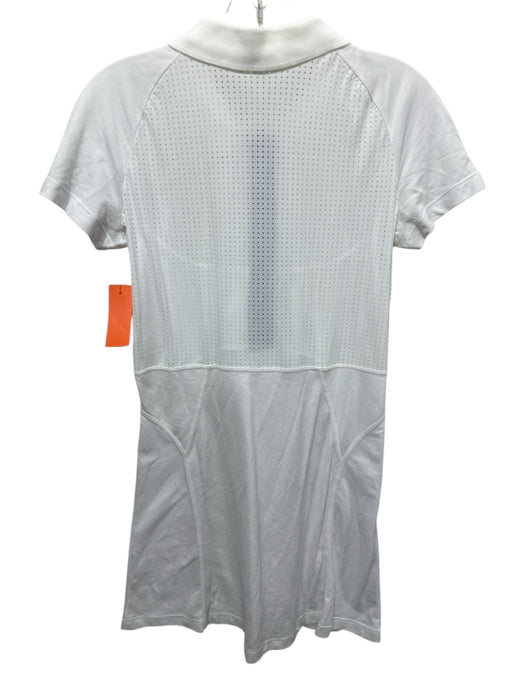 Veronica Beard Size S White Polyamide Short Sleeve 1/4 Zip Perforated Mini Dress White / S