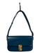 A.P.C Ocean Blue Leather Gold hardware Flap Closure Structured Bag Ocean Blue / S/M