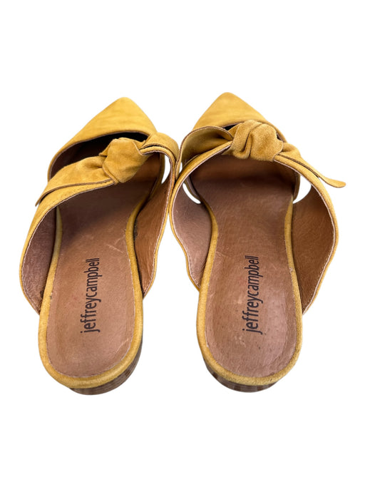 Jeffrey Campbell Shoe Size 6.5 Mustard Suede Pointed Toe Strap with Bow Shoes Mustard / 6.5